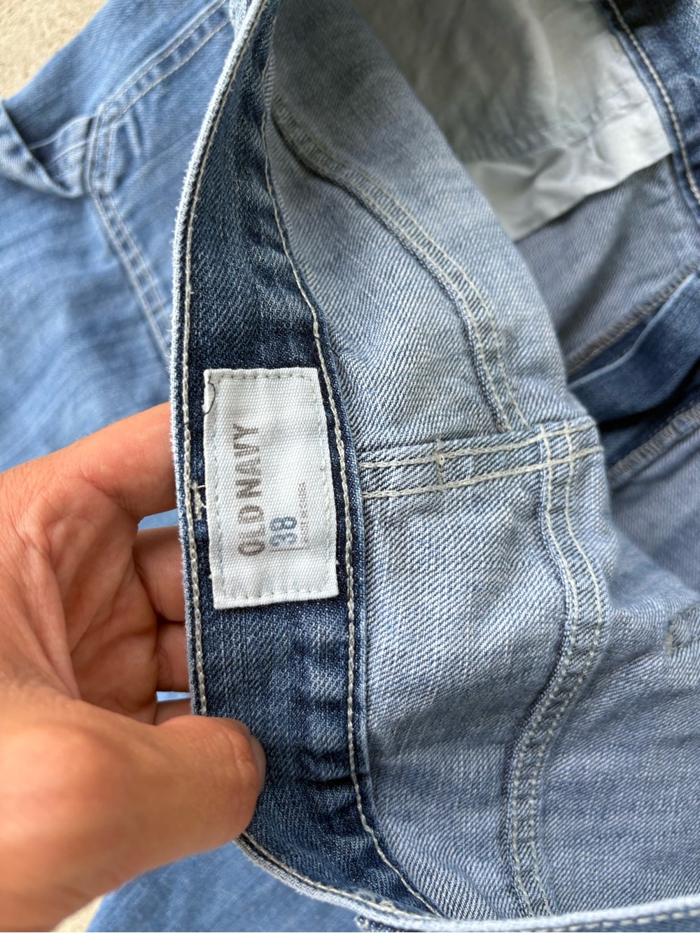 Vintage Baggy 2011 Old Navy Baggy Denim Carpenter Shorts Jorts Blue 39 x 11.5 - Picture 4 of 8